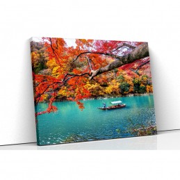 Tablou canvas boatman autumn river