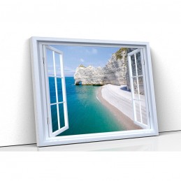 Tablou canvas fereastra plaja grecia