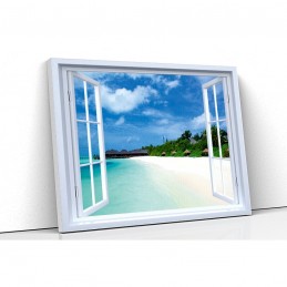 Tablou canvas fereastra vedere plaja Maldive